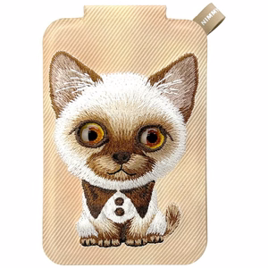 Nimmy New Big-Eye Cute Pets 2.0 Cat MagSafe magnētiskais karšu maciņš tālrunim ar statīvu – brūns
