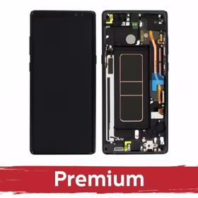 LCD displejs saderīgs ar Samsung N950 Note 8 ar rāmi / Pusnakts melns / OEM