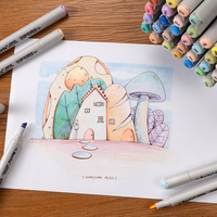 Divpusējie marķieru pildspalvas ARRTX Oros, 40 krāsas, pasteļtoņu toņi