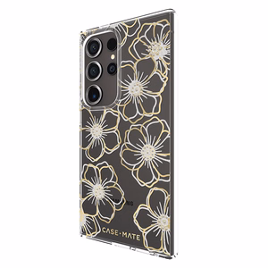 Case-Mate Floral Gems vāciņš ierīcei Samsung Galaxy S24 Ultra, zelta krāsā