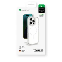 AmazingThing Titan Pro Mag viedtālruņa apvalks ar magnētisko gredzenu iPhone 16 Pro - caurspīdīgs