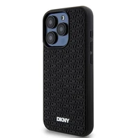 DKNY 3D Gumijas apvalks ar atkārtotu rakstu iPhone 15 Pro Max - melns