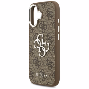 Guess 4G Big 4G Classic Logo viedtālruņa apvalks, paredzēts iPhone 17 – brūnā un sudraba krāsā