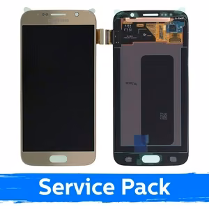 LCD displejs saderīgs ar Samsung G920 S6 zeltains (Service Pack)