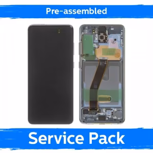 LCD Display Compatible With Samsung G980 (G981) S20 With Frame / Cosmic Gray / (Pre-assembled Service Pack)