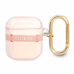 Guess GUA2HHTSP AirPods apvalks rozā/rozā Siksniņu kolekcija
