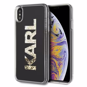 Karl Lagerfeld KLHCI65KAGBK iPhone Xs Max melns Karl logo Glitter