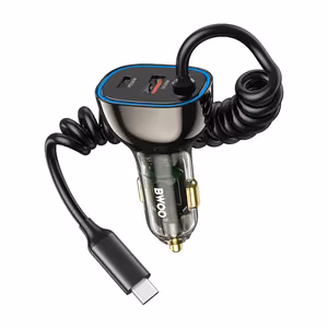 BWOO car charger CC96C (1xUSB, 1xUSB-C 30W) with USB-C cable black