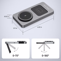 Blavec indukcijas lādētājs BQI-05 Qi 15W magnētiskais Magsafe 3 in 1 UniCharge (BQI05-QIMS) sudraba krāsā