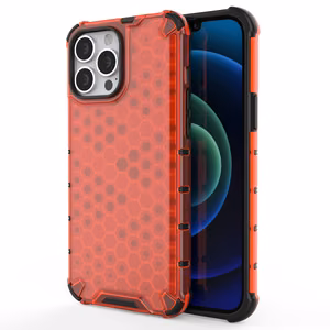 Honeycomb Case bruņu vāks ar TPU buferi iPhone 13 Pro Max sarkans