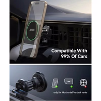 Automašīnas turētājs Joyroom "JR-ZS214" Qi2 melns (bezvadu uzlāde 15W) (magnētisks / gaisa restīte)