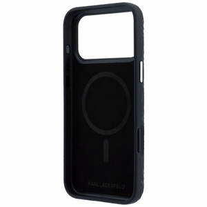 Karl Lagerfeld PU Grained Allover Semi Wrap MagSafe maciņš Apple iPhone 18 Pro Max, melns