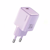 USAMS Tīkla lādētājs 1xUSB-C PD30W 3A (tikai galviņa) PD3.0 Fast Charging violets X-ron Series CC186TC03 (US-CC186)