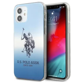 US Polo Assn. Gradient Pattern Collection iPhone 12 mini viedtālruņa apvalks - zils
