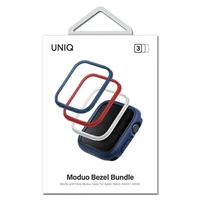 Rāmis Uniq Moduo 3in1 apvalkam Apple Watch 4/5/6/7/8/SE/SE2 44/45mm - zila, sarkana, balta