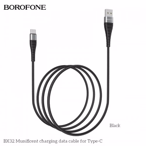 USB kabelis Hoco BX32 melns Type-C 100cm (līdz 5A)