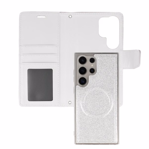 Glitter Magsafe Viedtālruņa apvalks Samsung Galaxy S24 Plus sudrabains