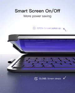 Inateck BK2007 AirTap vāciņš ar tastatūru ierīcei iPad 10.9–11", pelēks