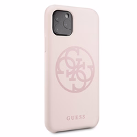 Guess GUHCN58LS4GLP iPhone 11 Pro gaiši rozā cietais maciņš Silicone 4G Tone On Tone