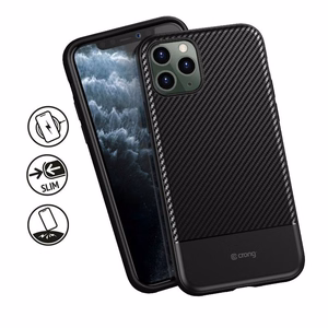 Crong Prestige Carbon vāciņš ierīcei iPhone 11 Pro Max, melns