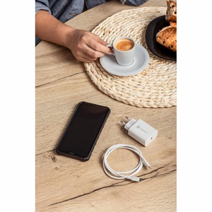 Зарядное устройство Forcell F-Energy USB C QC4.0 PD 3A 20W + кабель USB C - Lightning TFK-TC-20WPD белое