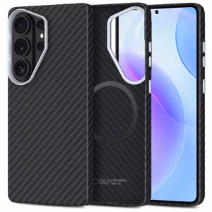 Tech-Protect Ion Carbon MagSafe Maciņš for Samsung Galaxy S26 Ultra - melns and sudraba