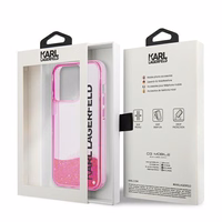 Karl Lagerfeld KLHCP14XLCKVF iPhone 14 Pro Max 6.7 "rozā / rozā cietais viedtālruņa apvalks ar šķidro spīdumu Elong