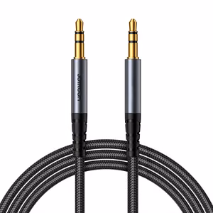 Joyroom stereo audio kabelis AUX 3.5 mm mini ligzda 1.2m melns (SY-A08)