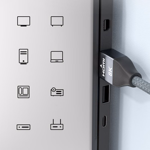 Kabelis (m) HDMI 2.1 8K 60 Hz 48 Gbps / 4K 120 Hz / 2K 144 Hz 2 m sudrabains (m) (WHDMI-20)