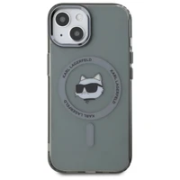 Karl Lagerfeld KLHMP15SHLSCHK iPhone 15 6.1" melns cietais viedtālruņa apvalks IML Metal Choupette Head Magnētiskais (MagSafe)