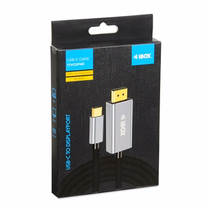 iBox ITVCDP4K video kabeļa adapteris 1.8 m USB Type-C DisplayPort melns