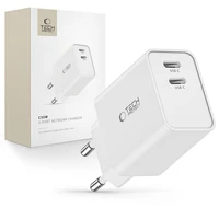 Tech-Protect C35W lādētājs 2x USB-C PD 35W - balts