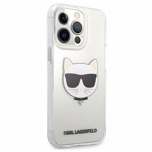 Karl Lagerfeld Choupette galvas viedtālruņa apvalks iPhone 13 Pro Max – caurspīdīgs