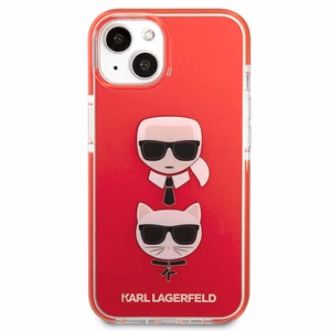 Karl Lagerfeld Karl & Choupette Head viedtālruņa apvalks iPhone 13 mini - sarkans