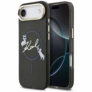 Karl Lagerfeld IML Choupettes Karl Script Logo MagSafe iPhone Air Maciņš - melns