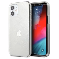 Guess GUHCP12S3D4GTR iPhone 12 mini 5.4" caurspīdīgs cietais apvalks 4G 3D raksta kolekcija