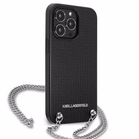 Karl Lagerfeld monogrammas plāksne apvalks iPhone 13 Pro / 13 6.1" - melna