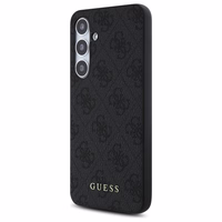 Guess GUHCS24FEG4GFGR S24 FE S721 pelēks/pelēks cietais apvalks 4G Metāla Zelta Logotips
