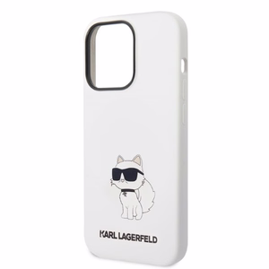 Karl Lagerfeld KLHCP14LSNCHBCH iPhone 14 Pro 6.1" cietais apvalks balts/balts Silikona Choupette