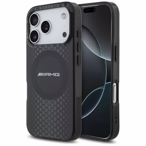 AMG Divslāņu caurspīdīgs grafikas magnētiskais viedtālruņa apvalks iPhone 17 Pro - melns
