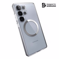 Speck Presidio Perfect-Clear Magnet - Samsung Galaxy S25 Ultra MagSafe maciņš (Clear / Chrome Finish / Serene sudrabs)
