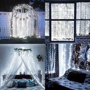 LED aizkars (300 LED spuldzītes) 3Mx3M auksti balts