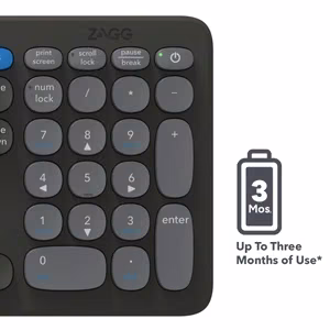 ZAGG Pro Keyboard 17 inch Full Size, ogļu pelēka, Nordic (bezvadu uzlāde uz paliktņa)