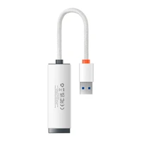 Baseus adapteris Lite Series - USB uz RJ45 - 1000 Mbps (WKQX000102) balts
