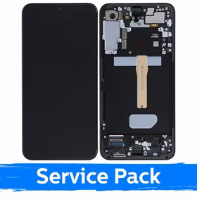 LCD displejs saderīgs ar Samsung S906 S22 Plus ar rāmi / Graphite / (Service Pack)