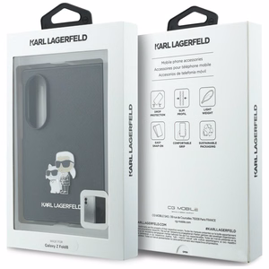 Melns Karl Lagerfeld Saffiano K&C Pin vāciņš Samsung Galaxy Z Fold8
