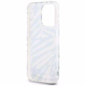 Karl Lagerfeld IML Zebra raksta un auklas viedtālruņa apvalks iPhone 15 Pro Max - melns