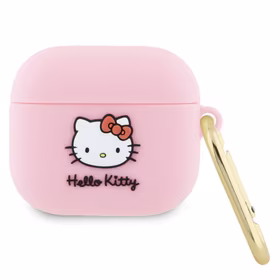 Hello Kitty silikona 3D Kitty galvas apvalks AirPods 3 - rozā