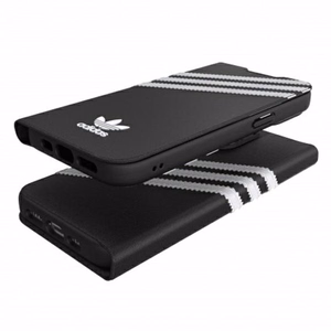 Adidas OR grāmatiņas tipa viedtālruņa apvalks PU iPhone 13 Pro / iPhone 13 – melns un balts