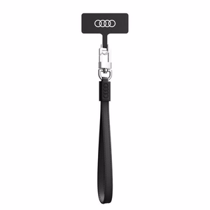 Audi universāla tālruņa siksniņa 28cm 10mm ādas melna AU-HSLSL-GT/D1-BK